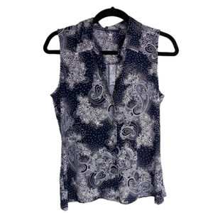 TOMMY Hilfiger  Navy Collared Sleeveless Top